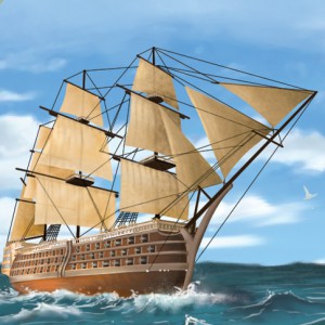 Ilustracion barco gulliver